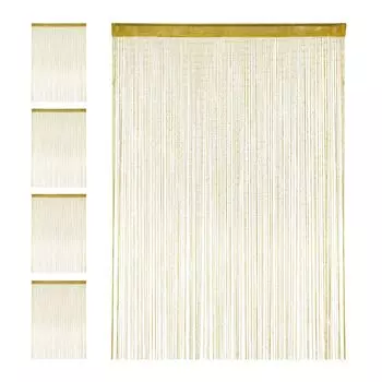 Relaxdays 5 штор из ниток с блестками золотого цвета 145x245 см