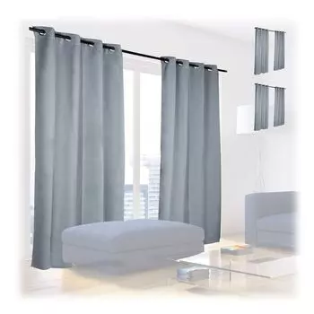 Relaxdays 6 плотных штор с люверсами серого цвета, серый