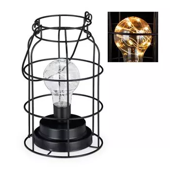 Relaxdays настольная лампа светодиодная промышленная, черный