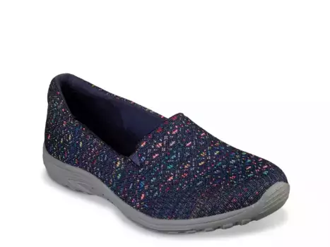 Relaxed Fit Reggae Fest Wicker Slip-On Skechers, Navy/Multicolor