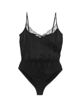 REMAIN боди с кружевом, черный