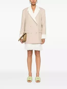 REMAIN двубортный блейзер в двух тонах, нейтральный цвет