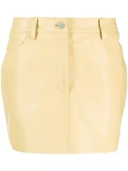 REMAIN кожаная юбка мини, желтый