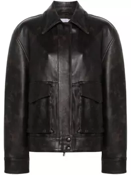 REMAIN кожаный бомбер, коричневый