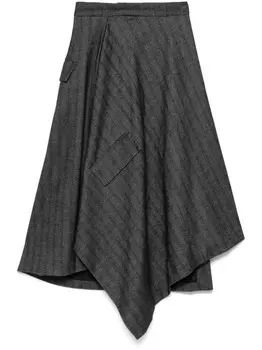 REMAIN полосатая юбка с драпировкой, серый