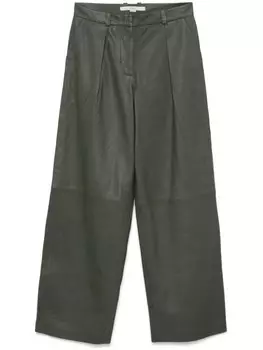 REMAIN зауженные кожаные брюки, зеленый