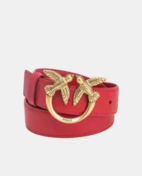 Ремень 3 см с розовой пряжкой Pinko, красный