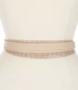 Ремень ADA Midi Vogue из комбинированной кожи с запахом крокодила, красный