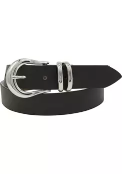 Ремень AnnaMatoni кожаный с металлическими петлями, черный