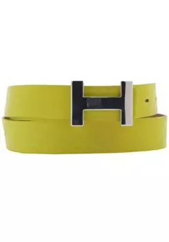 Ремень AnnaMatoni с простой блестящей пряжкой, желтый