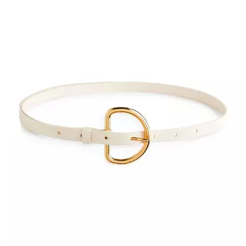 Ремень Arket Buckle, белый/золотой