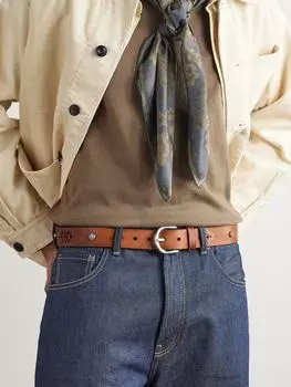 Ремень Balvir 3,5 см из кожи с лазерной резкой и заклепками A KIND OF GUISE, коричневый