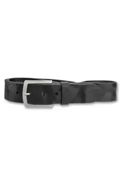 Ремень BERND GTZ кожаный растительного дубления, с массивной застежкой, черный