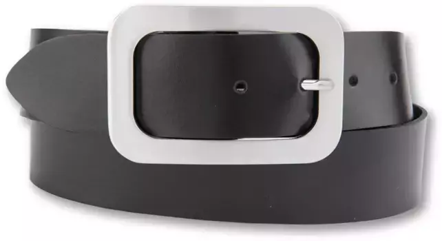 Ремень BERND GTZ кожаный, светлое зерно, шелковистая поверхность, черный