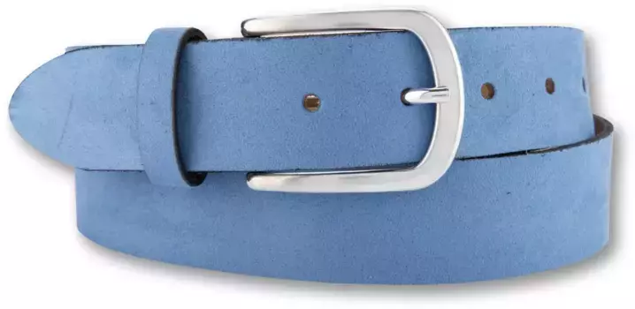 Ремень BERND GTZ кожаный, замшевый, базовый стиль, синий