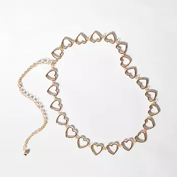 Ремень Bershka Heart Chain, золотой