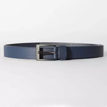 Ремень Bershka Thin Faux Leather, темно-синий