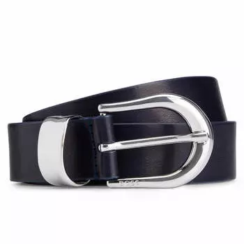 Ремень Boss Italian-leather With Branded Pin Buckle, черный