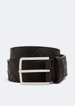 Ремень BOTTEGA VENETA Intrecciato belt, коричневый