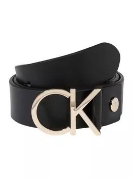 Ремень Calvin Klein с логотипом кожаный, черный