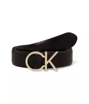 Ремень Calvin Klein кожаный с логотипом, черный