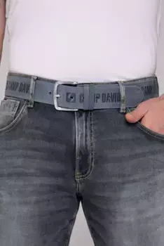 Ремень CAMP DAVID кожаный, с эффектом поношенности, синий