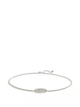РЕМЕНЬ-ЦЕПОЧКА VLOGO SIGNATURE С КРИСТАЛЛАМИ Valentino Garavani, серебряный