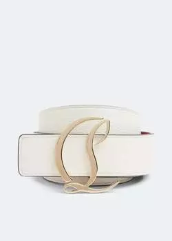 Ремень CHRISTIAN LOUBOUTIN CL Logo belt, белый