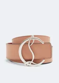 Ремень CHRISTIAN LOUBOUTIN Happy Rui CL Logo belt, бежевый
