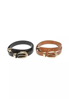 Ремень CHUNKY BUCKLE LOOP 2-PACK Urban Classics, коричневый