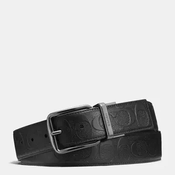 Ремень COACH Harness Buckle Cut To Size Reversible, 38 Mm, черный