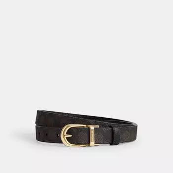 Ремень Coach Harness Buckle Cut To Size Reversible Belt, 25 Mm, золотой/ореховый/черный