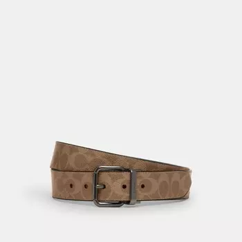 Ремень Coach Roller Buckle Cut To Size Reversible Belt, 38 Mm, цвет Gunmetal/Tan Charcoal