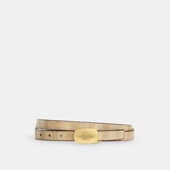 Ремень COACH Signature Buckle Cut To Size Reversible Eliza, 18 Mm, золотой/светлый хаки