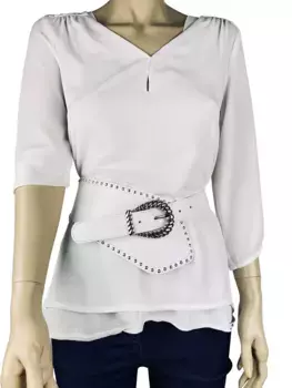 Ремень COLLEZIONE ALESSANDRO кожаный "Вестерн", ручная работа из кожи, белый