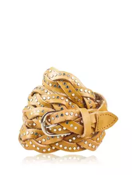 Ремень COLLEZIONE ALESSANDRO кожаный "Яхтинг", плетеный, из воловьей кожи, цвет Cognac