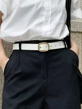 Ремень Dazy с металлической пряжкой, белый