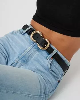 Ремень Double Twisted из кожи крокодила My Accessories London, черный