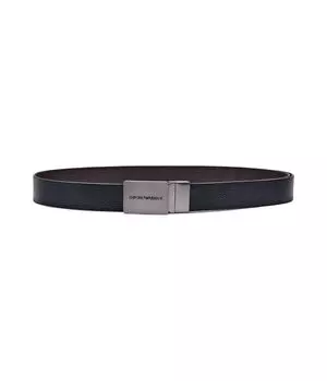 Ремень двусторонний кожаный Emporio Armani, черный