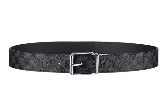 Ремень двусторонний Louis Vuitton Damier Graphite, черный / серый