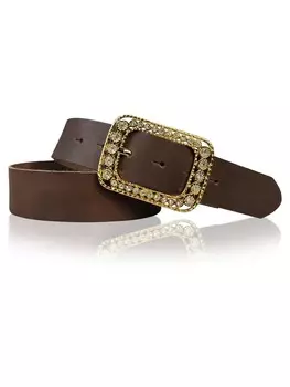 Ремень FRONHOFER Damengrtel goldene Strassschnalle, темно-коричневый