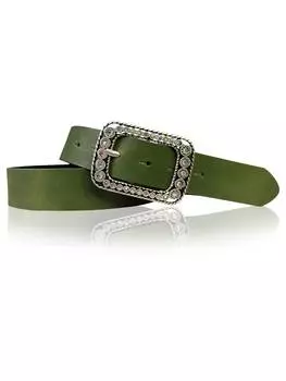 Ремень FRONHOFER Damengrtel silberne Strassschnalle, хаки