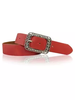 Ремень FRONHOFER Damengrtel silberne Strassschnalle, красный