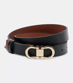 Ремень Gancini из кожи реверсивный Ferragamo, Nero/New Cognac