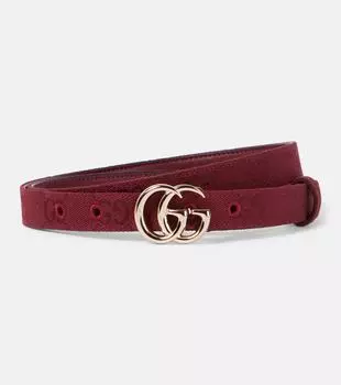 Ремень GG Marmont из ткани Gucci, Ros. Ancor. Dk Ros. Anc