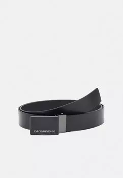 Ремень GRANATO CALF BELT PLATE BELT Emporio Armani, черный