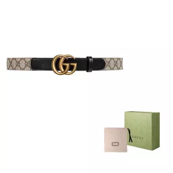 Ремень Gucci, черный/бежевый