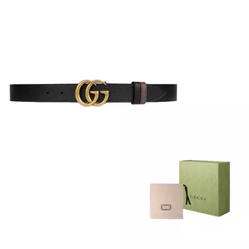 Ремень Gucci кожаный, черный / коричневый