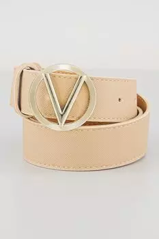 Ремень Hampton из эко-кожи Saffiano Valentino Bags, бежевый