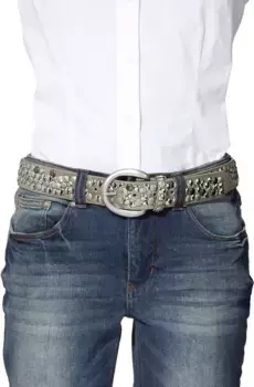 Ремень Heine с заклепками, серебристый